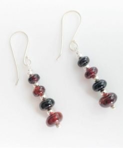 Aretes esferas de ámbar rojo