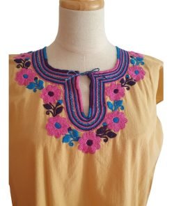 Alternative view of Blusa flores beige bordada a mano. Talla 36 (Grande)