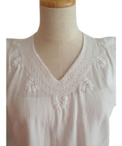 Alternative view of Blusa bordada a mano manga corta totalmente blanca. Talla 32-34 (Mediana)