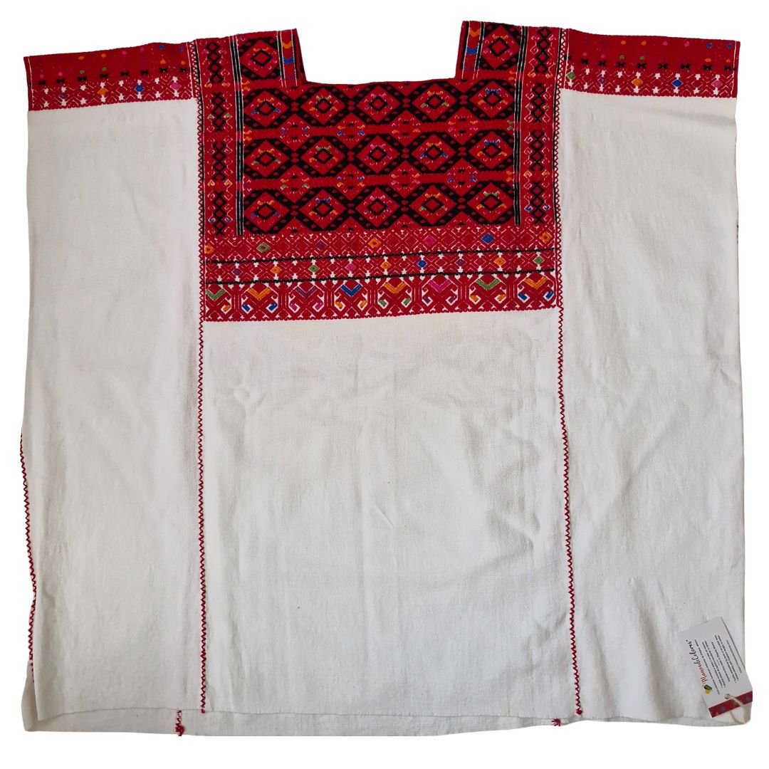 Blusa bordada en telar de cintura tipo Larráinzar. Talla 42-44 (Muy Grande) - Imagen 6