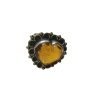 Anillo de ámbar forma corazón ajustable