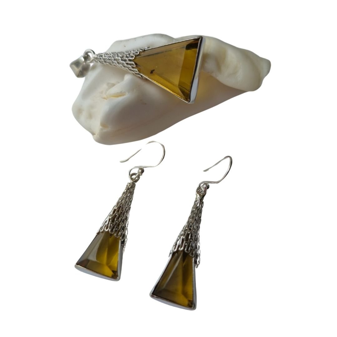 Juego de aretes y dije de ámbar de Chiapas - Imagen 7