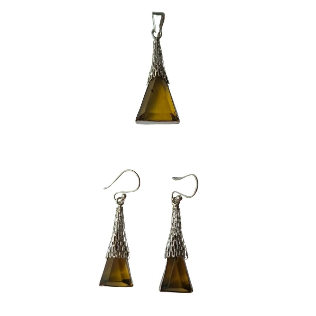 Juego de aretes y dije de ámbar de Chiapas - Imagen 6