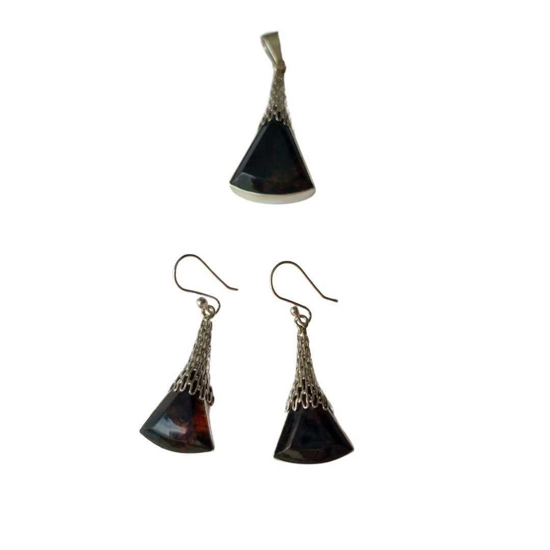 Juego de aretes y dije de ámbar de Chiapas - Imagen 6