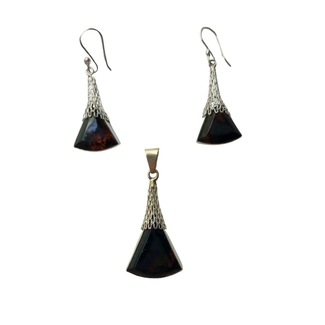 Juego de aretes y dije de ámbar de Chiapas - Imagen 5