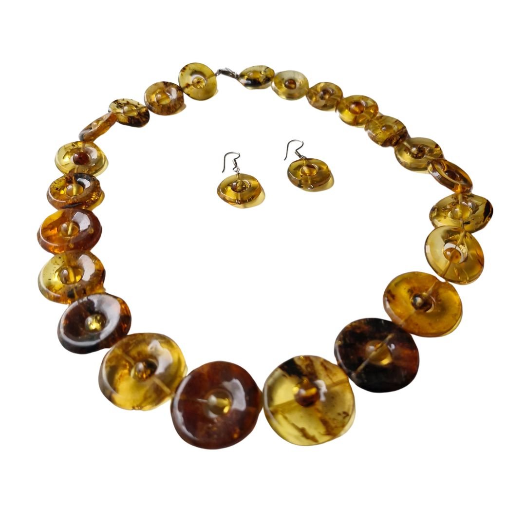 Collar y aretes ámbar de Chiapas. Colección Donas - Imagen 2