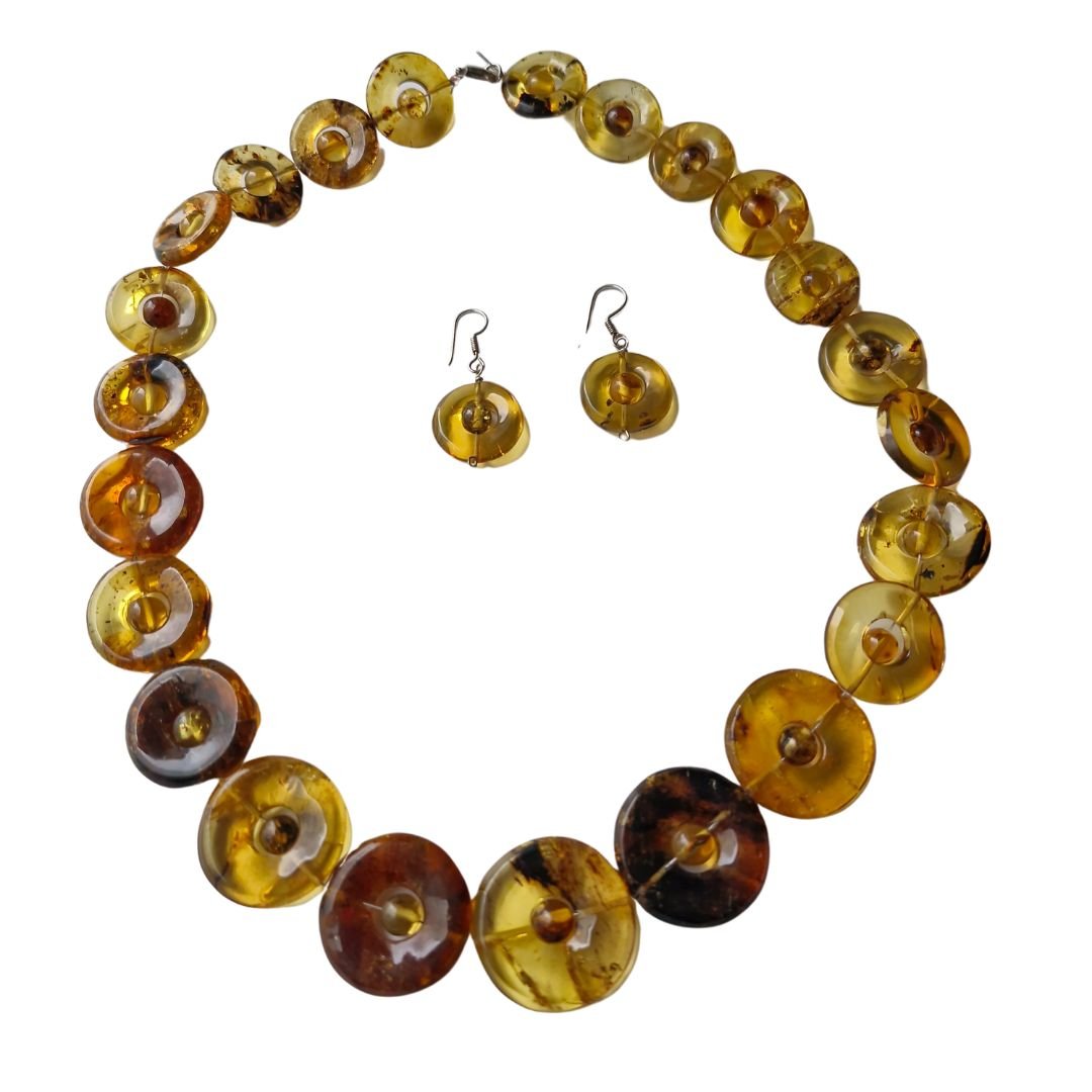 Collar y aretes ámbar de Chiapas. Colección Donas - Imagen 5