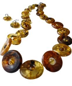 Collar y aretes ámbar de Chiapas. Colección Donas