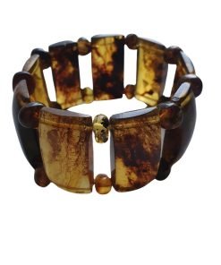 Brazalete de ámbar rectángulos y esferas