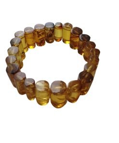 Alternative view of Pulsera de ámbar claro cilindros
