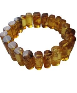 Pulsera de ámbar claro cilindros