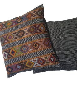 Par de fundas de cojines con brocados (negros)