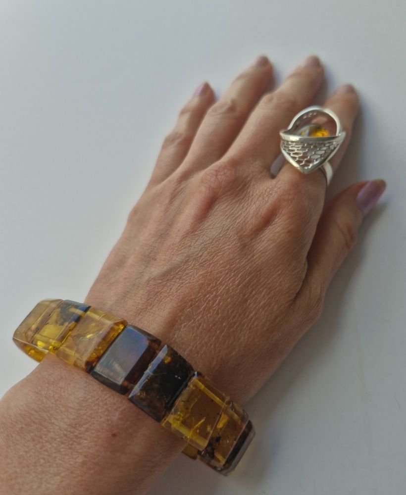 Pulsera cuadritos de ámbar - Imagen 8
