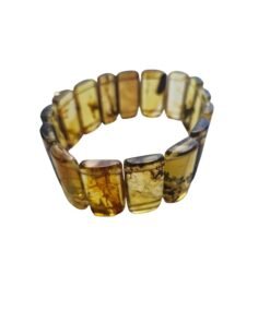 Alternative view of Pulsera de ámbar rectángulos jaspeados